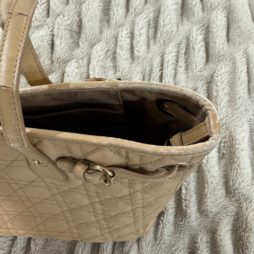 Christian Dior Coated Canvas Cannage Tote Bag with Charm - Picture 5 of 10